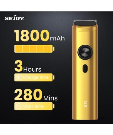 Sejoy Beard Trimmer & Grooming Kit for Men - Cordless Waterproof USB Rechargeable Hair Clippers & Nose Hair Trimmer with LED Display - All-in-One Gold Set - Buy Online on GoSupps.com