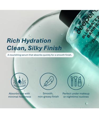 DEEPERCENT Bluewater Marine Barrier PDRN Serum Dewy Skin Deep Hydration Long Lasting Moisture Hyaluronic Acid Niacinamide Fast Absorbing Barrier Repair Fragrance Free Korean Skincare (1.52 fl oz) - Buy Online on GoSupps.com