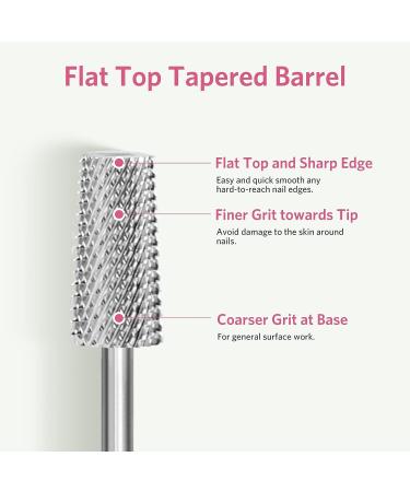 AIRSEE Tungsten Carbide Nail Drill Bit for Efile Machine - Medium Tapered Barrel Tip for Manicure & Polygel Removal | 3/32 Inch - Buy Online on GoSupps.com