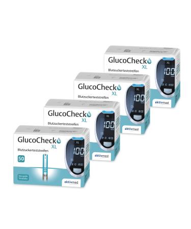 GlucoCheck XL - 200 blood glucose test strips to check blood glucose levels - Can be used with the GlucoCheck XL blood glucose meter