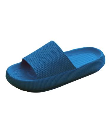 Sliders Cloud Slippers Women Men Non-Slip Mens Womens Slippers Cloud Sliders Soft Flip Flops with Thick Sole for Shower Bathroom Pool Beach 7.5 UK Dark Blue