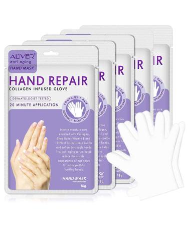 Hand Peel Mask 5 Pack, Moisturizing Gloves, Exfoliating Hand Peeling Mask, Hand Mask, Moisture Enhancing Gloves for Dry Hands, Repair Rough Skin Remove Dead Skin for Women or Men