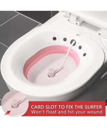 Foldable Sitz Bath with Flusher Pink - Postpartum & Hemorrhoid Relief - Buy Online on GoSupps.com