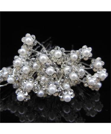 20 Pcs Pearl Hair Pins Wedding Bridal Flower Pins for Brides and Bridesmaids Hair Style