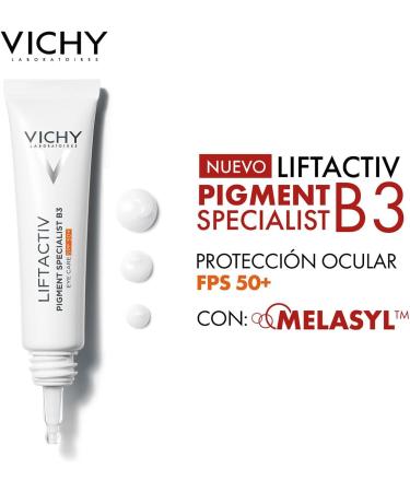 Vichy Pigment Specialist B3 Eye Contour and Dark Circle Care SPF50+ Limits Dark Circle Pigmentation Enriched with Niacinamide and Vitamin E Very High UVA and UVB Protection 15ml - Buy Online on GoSupps.com