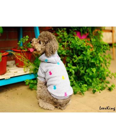 Cozy Fleece Dog Hoodie & Pajama - Fluffy Sweater for Small to Medium Dogs | French Bulldog Dachshund Chihuahua | Sizes S to XL - Gray - Buy Online on GoSupps.com