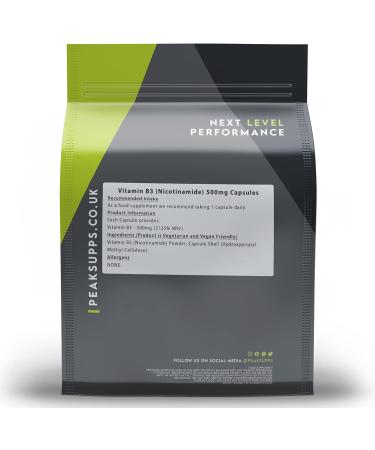 Vitamin B3 500mg Capsules | Nicotinamide | Non-Flush (360 Capsules) 360 Count (Pack of 1) - Buy Online on GoSupps.com