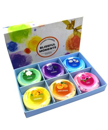 YinQin Shower Steamer Aromatherapy 6PCS Shower Bombs Essential Natural Fresh Scents to Relieve Stress Bath Shower Bomb Gift Set for Birthday Christmas Mother's Day Valentines Gifts for Women