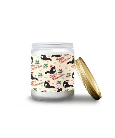 Lavender Candles for Home Scented Aromatherapy Jar Candles 7 oz Long Lasting Candles Scented Candles Gift Set for Women Perfect for Birthday Gifts Cute Cat in Santa Hat