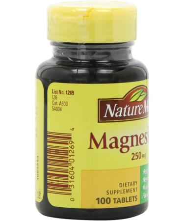 Nature Made Magnesium 250 mg - 100 Tablets | Supports Muscle & Nerve Health - Buy Online on GoSupps.com