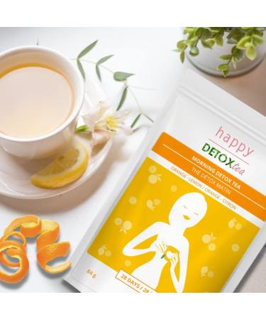Detox Tea Orange and Lemon Happy Detox Tea 4 Week Cure 28 Sachets Flat Belly Infusion Wellness Tone 100% Natural Detox Drink - Buy Online on GoSupps.com