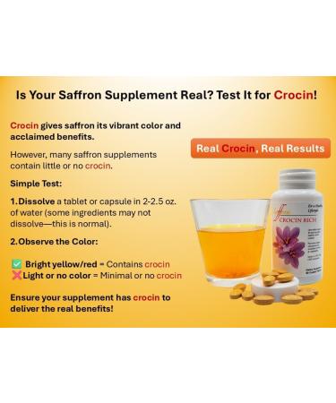 Crocin Rich 7.5 mg Crocin (Key Saffron Active) + Lutein & Zeaxanthin Eye Supplement, 60 Tablets Vision & Macular Support for 50+, Healthy Eye Pressure & Screen Comfort, Clinically Studied Crocin - Buy Online on GoSupps.com