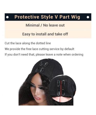 Nadula 12A Brazilian Virgin Human Hair Curly V Part Wig - 16 inch, 180% Density, Natural Color - Clip In Half Wig for Women - Buy Online on GoSupps.com