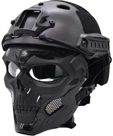 Tactical Skull Mask & Fast Paintball Helmet Set for Full-Face Protection in Paintball & CS Games - BK - Buy Online on GoSupps.com