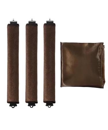 Lock winder for falling asleep without heat curly winder for long medium hair overnight hitelos curls curling iron for large waves soft velvet thick flexist bars with hooks 3 pieces brown b - Buy Online on GoSupps.com