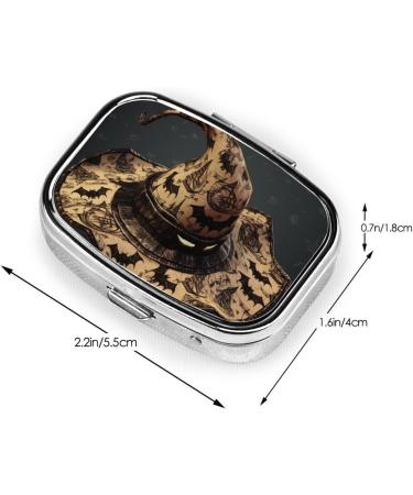 Witch Hat Pill Case - 2 Compartment Small Pill Box for Travel | Cute Organizer | Perfect for Pocket Purse & Gifts - Buy Online on GoSupps.com