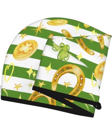 Hair Towel Wrap for Quick Drying | St. Patrick's Day Watercolor Towel Turban - Perfect Hair Drying Solution - Buy Online on GoSupps.com