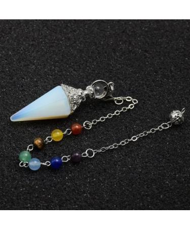 Shop Natural Stone Pendulum & 7 Chakra Necklace Premium Reiki Opal & Hexagonal Column Design for International Shipping - Buy Online on GoSupps.com