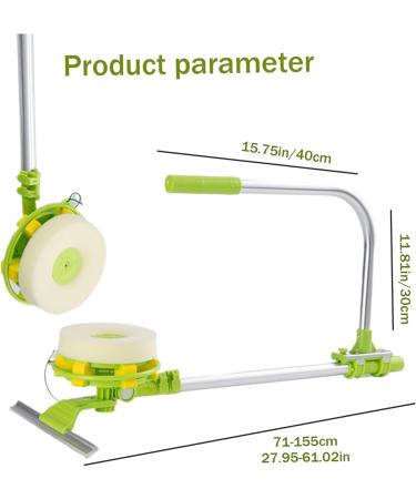 Double Sided Window Cleaner 2-in-1 Rotating Glass Cleaner Tool with Telescopic Pole U Shaped Outdoor Window Cleaner Round Head Cleaning Supplies - Buy Online on GoSupps.com