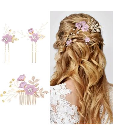 EIHI 3 Pieces Rose Accessory Cheveux Mariage Bijoux Cheveux Pince Cheveux Mariage Bijoux Cheveux Mariage Bijoux de Cheveux pour Femme A - Buy Online on GoSupps.com