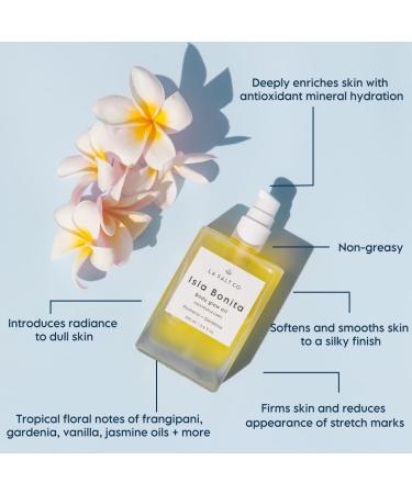 LA SALT CO Isla Bonita Body Glow Oil - Tropical Floral Body Oil - Hydrates and Moisturizes Dry Skin - Non-Greasy Formula 100% Natural 12 Botanical Oils Including Jojoba and Argan Oils - 3.4 Ounces - Buy Online on GoSupps.com