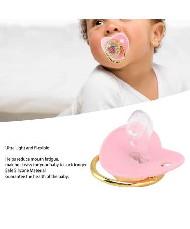 Heart Shape Silicone Baby Pacifier with Shiny Rhinestones | Soft & Lightweight Infant Dummy - Pink - Buy Online on GoSupps.com