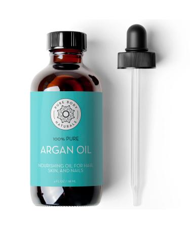 Pure Body Naturals Organic Argan Oil for Skin, Face, Hair & Nails, 4 fluid ounces