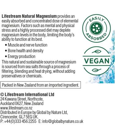 Lifestream Natural Magnesium Powder 150g - Pure Marine Source | High Quality Supplement - Buy Online on GoSupps.com