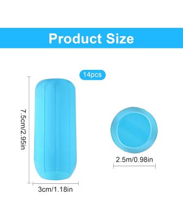 Prota 14-Piece Silicone Travel Bottle Set - Reusable Leak-Proof Accessories for Suitcase & Hand Luggage - Blue - Buy Online on GoSupps.com