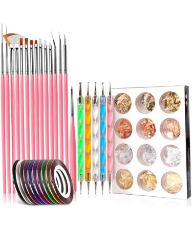 Nail Art Tools Nail Painting Brushes Dotting Pens Designers Manicure Tapes peach Kit Nail Art Tool - Buy Online on GoSupps.com