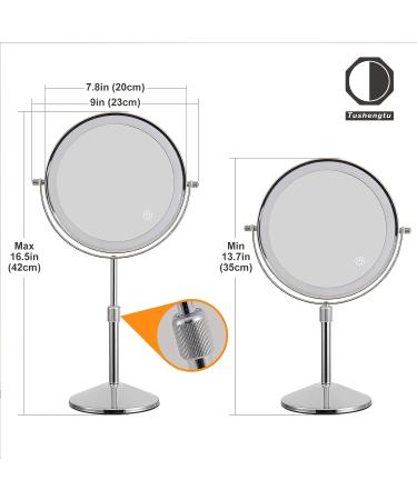 TUSHENGTU 8 Height Adjustable Makeup Mirror with Lights and 10x Magnification - 3 Color Options - Buy Online on GoSupps.com