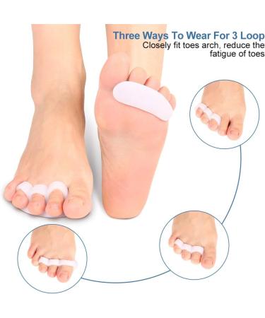 Toe Separator & Hallux Valgus Spreader - Super Soft 4 Pairs for Pain Relief & Pressure Relief - Buy Online on GoSupps.com