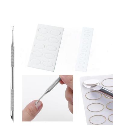 Pre-treatment Cuticle Pusher Russian Manicure Pre-treatment Nail Pushers Dual Ended Cuticle Remover with 100/180 Grit Sandpaper Sheets Nail Care Nail Prep for Manicure Pedicure Nail Art PCP A03-Loop Cuticle Pusher