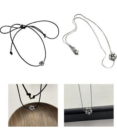 Oralgos Elegant Flower Charm Necklace | Adjustable Silver-Colored Jewelry for Women & Girls - Buy Online on GoSupps.com