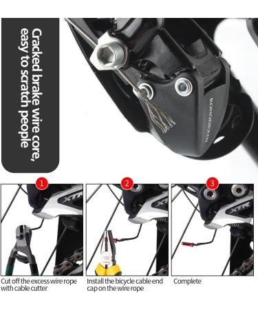 AYQWE Bike Cable End Caps Set | 50pcs 5 Colors Crimps & Cutter | Stainless Steel Wire Rope Aircraft Bicycle Tool - Buy Online on GoSupps.com