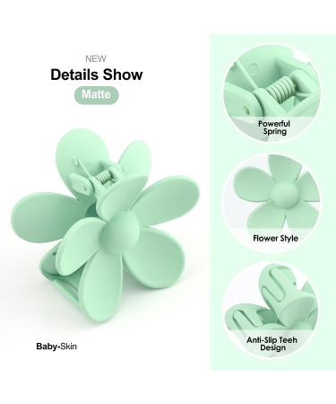 6 PCS Matte Flower Claw Clips for Women - 3 Inch Large Non-Slip Strong Hold Hair Clips for Thin to Thick Curly Hair - Buy Online on GoSupps.com