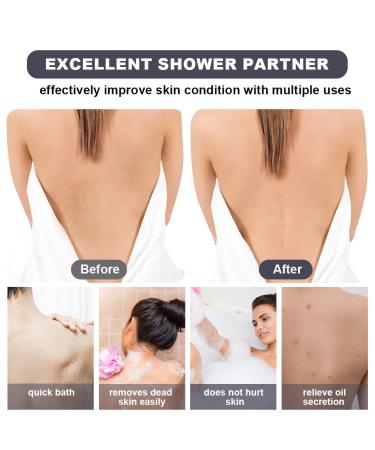 Uraqt Back Scrubber - Double-Sided Peeling Washcloth for Shower | Navy Blue Body Exfoliator with Handles - Buy Online on GoSupps.com