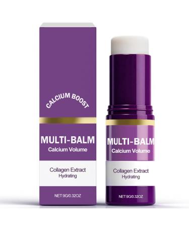 Calcium Multi Balm Stick Collagen Anti Wrinkle Moisturizing Stick for Face Eyes Lips & Neck Improve Fine Lines Plump and Enhance Skin Elasticity 0.32 Ounce (Pack of 1)