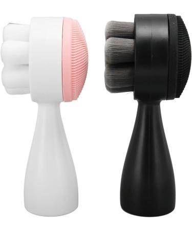 Facial Deep Cleansing Brush Double Sided Soft Bristles Exfoliating Manual Face Brush for Travel - Buy Online on GoSupps.com