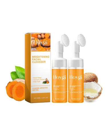 Glo Mi Turmeric Facial Cleanser Glo Mi Turmeric Facial Wash Turmeric Facial Cleanser Glo Mi Turmeric Foaming Cleanser for All Skin (1 clear 2PC) 1 clear 2PC