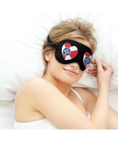 Wichita Flag Heart Sleep Mask Eye Cover for Sleeping Blindfold with Adjustable Strap Blocks Light Night Travel Nap for Men Women - Buy Online on GoSupps.com