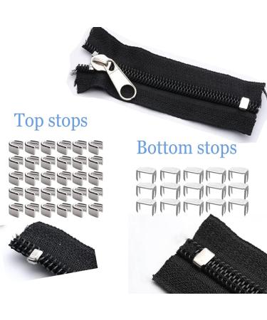 Zipper Repair Kit: 12 Pcs Sliders with Pull and Stops for Coats, Jackets - Metal, Plastic, Nylon Coils - Buy Online on GoSupps.com