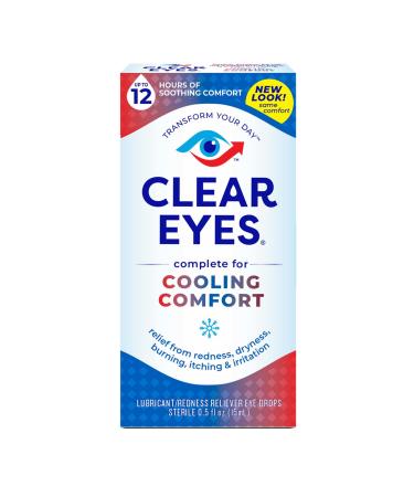 Clear Eyes Cooling Comfort Relief Eye Drops, 0.5 Fl Oz Redness Relief