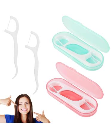 20 picks dental floss stick 2 pieces of portable dental box portable dental floss stick travel tooth silk tooth cleaner a thread fin for family-Hotel-trip tooth cleaning