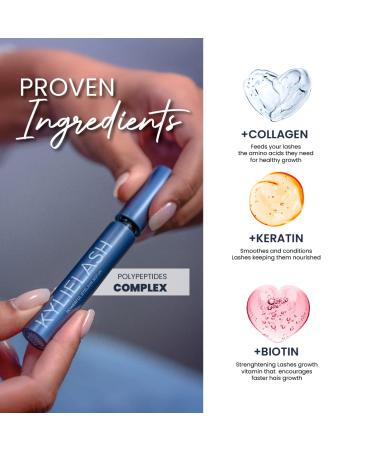 KYLIELASH Eyelash Growth Serum with Keratin | Professional Lash and Brow Enhancer with Collagen & Biotin for Long, Thick Eyelashes and Eyebrows - Buy Online on GoSupps.com