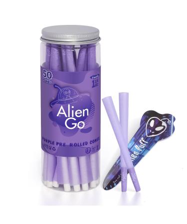 1 1/4 Size Pre Rolled Cones 84mm Cones Premium Rolling Papers 50 Packs Cones With Tip Tobacco Tools Suitable For Travel Home Sharing Gifts. PURPLE