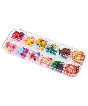 108PCS Dried Flowers & Foil Nail Art Kit - Natural Flower Designs for Resin Molds - Nail Art Accessories Set by YWLI - Buy Online on GoSupps.com