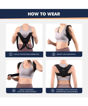 Posture Corrector for Men & Women | Adjustable Upper Back Brace | Soft Fabric | Pain Relief & Comfort | Invisible Under Clothes - Buy Online on GoSupps.com
