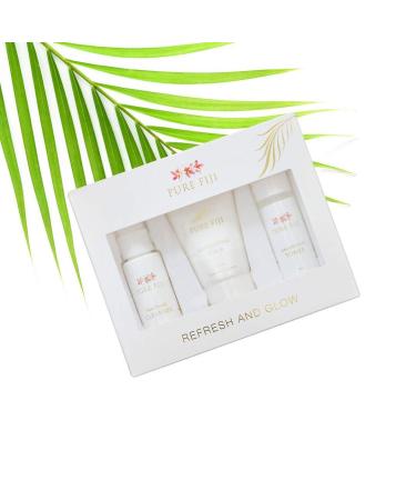 Pure Fiji Refresh and Glow Facial Travel Kit | Sulphate-Free Cleanser Alcohol-Free Toner & Enzyme Scrub - Perfect for Glowing Skin - Buy Online on GoSupps.com