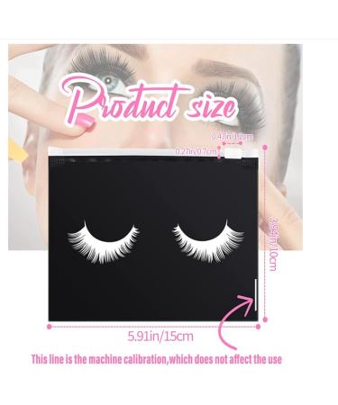 dinio 50 Pieces Eyelash Bags Lash Bags for Aftercare Bags Eyelash Makeup Bags with Zipper for Women (Black 6X4Inch) - Buy Online on GoSupps.com